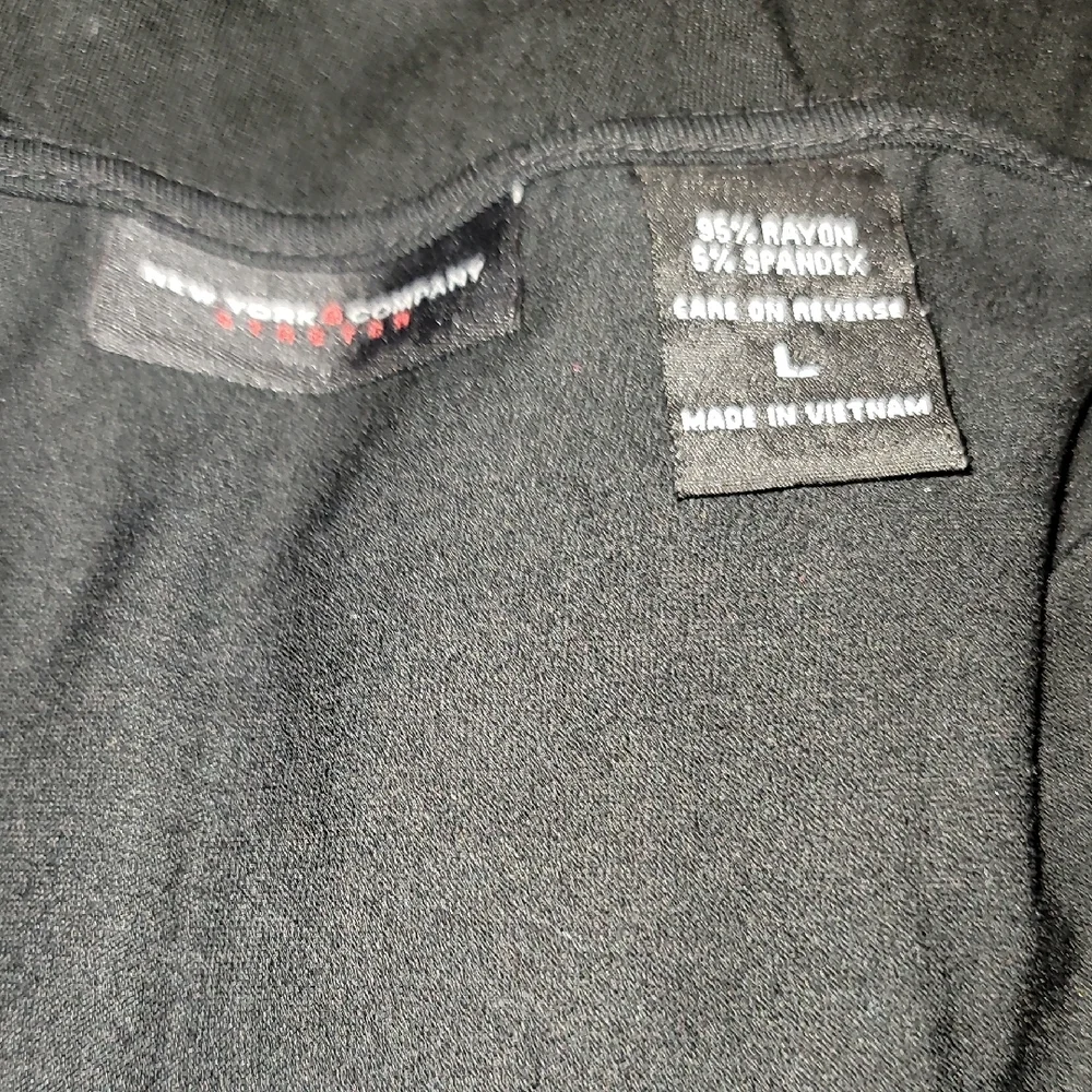 New York & Company Classic Faux Wrap Black Dress Sz: L